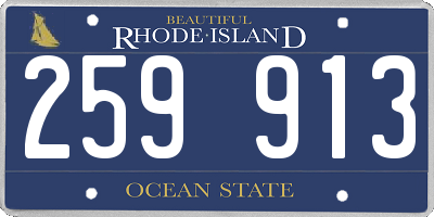 RI license plate 259913
