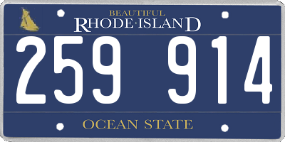 RI license plate 259914