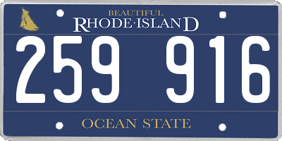 RI license plate 259916