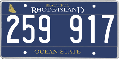 RI license plate 259917