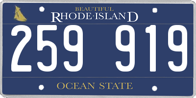 RI license plate 259919
