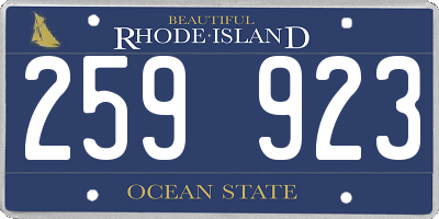 RI license plate 259923
