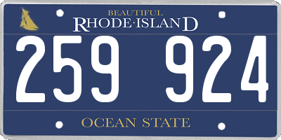 RI license plate 259924