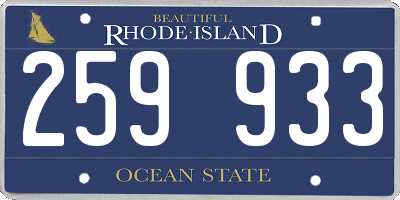 RI license plate 259933