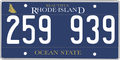 RI license plate 259939