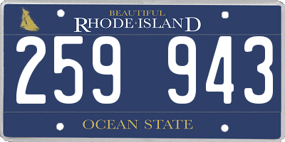 RI license plate 259943