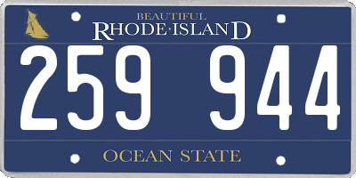 RI license plate 259944