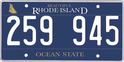 RI license plate 259945