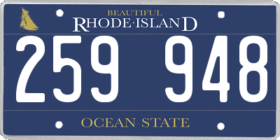 RI license plate 259948