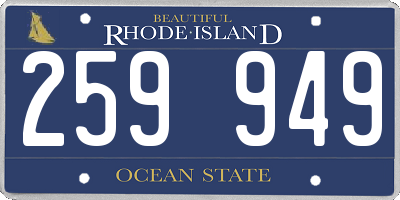 RI license plate 259949