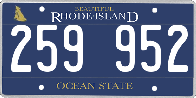 RI license plate 259952