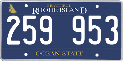 RI license plate 259953