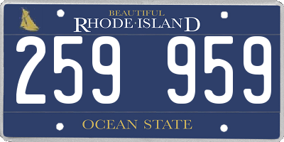 RI license plate 259959