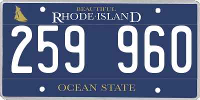 RI license plate 259960