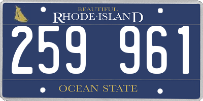 RI license plate 259961