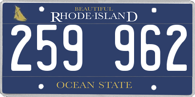 RI license plate 259962