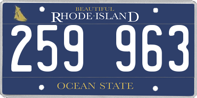 RI license plate 259963