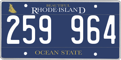 RI license plate 259964