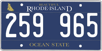 RI license plate 259965