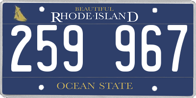 RI license plate 259967