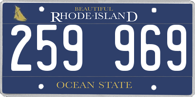 RI license plate 259969