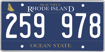 RI license plate 259978
