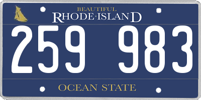 RI license plate 259983