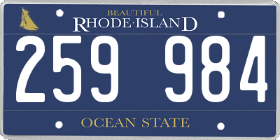 RI license plate 259984