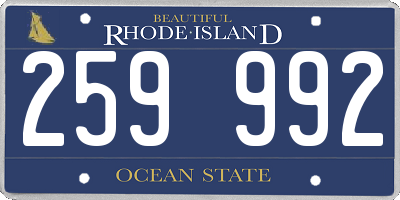 RI license plate 259992