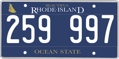 RI license plate 259997