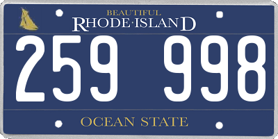 RI license plate 259998