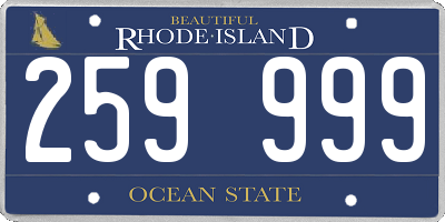 RI license plate 259999