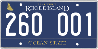 RI license plate 260001