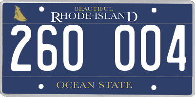 RI license plate 260004