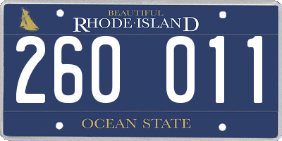 RI license plate 260011