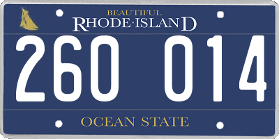 RI license plate 260014