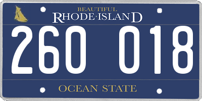 RI license plate 260018