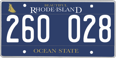 RI license plate 260028