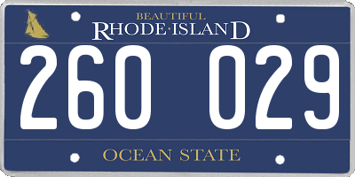 RI license plate 260029