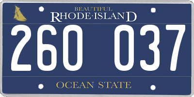 RI license plate 260037