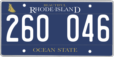 RI license plate 260046