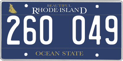 RI license plate 260049
