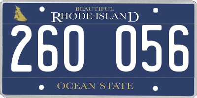 RI license plate 260056