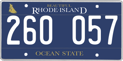 RI license plate 260057