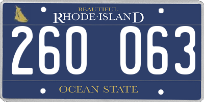 RI license plate 260063