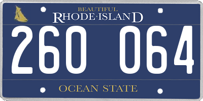 RI license plate 260064