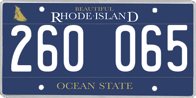 RI license plate 260065