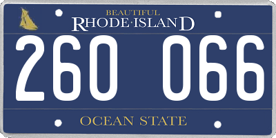 RI license plate 260066