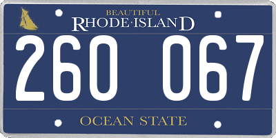 RI license plate 260067