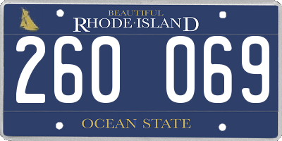 RI license plate 260069